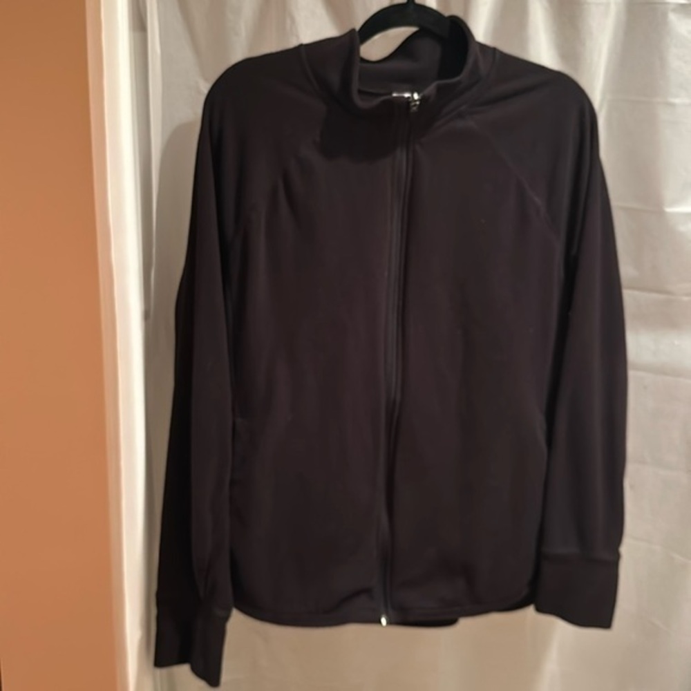 Old Navy Black Fleece Zip Jacket Size XL (2 of 4)